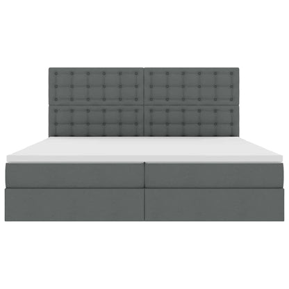 Opslag Bed Met Matras Polyester Donkergrijs 200 x 200 cm Knoppen
