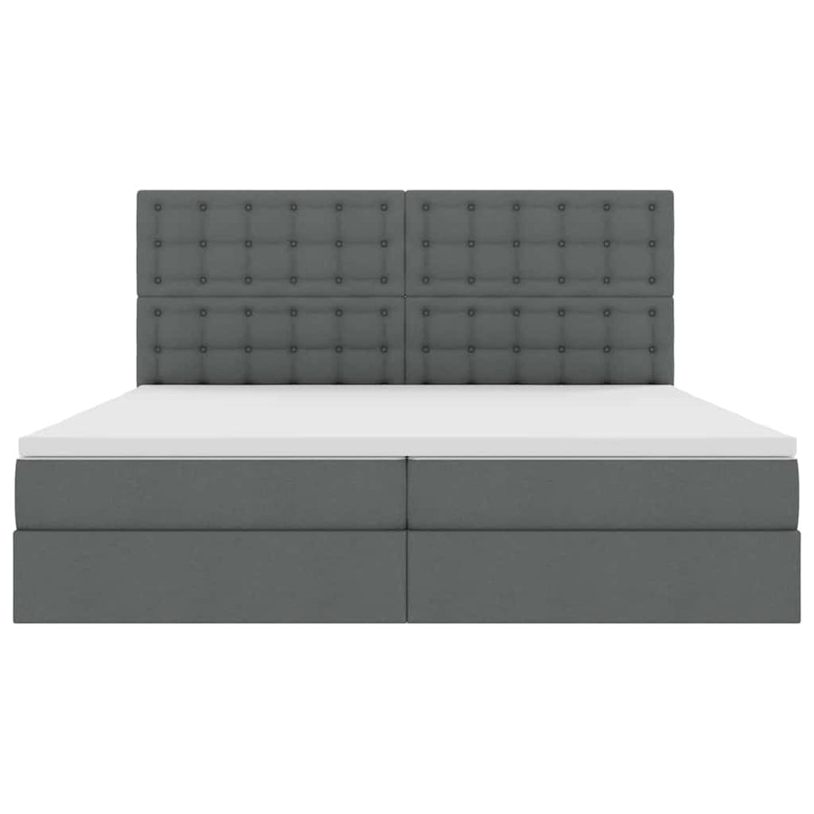Opslag Bed Met Matras Polyester Donkergrijs 200 x 200 cm Knoppen