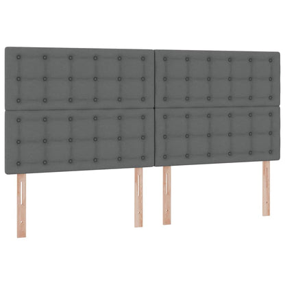 Opslag Bed Met Matras Polyester Donkergrijs 200 x 200 cm Knoppen