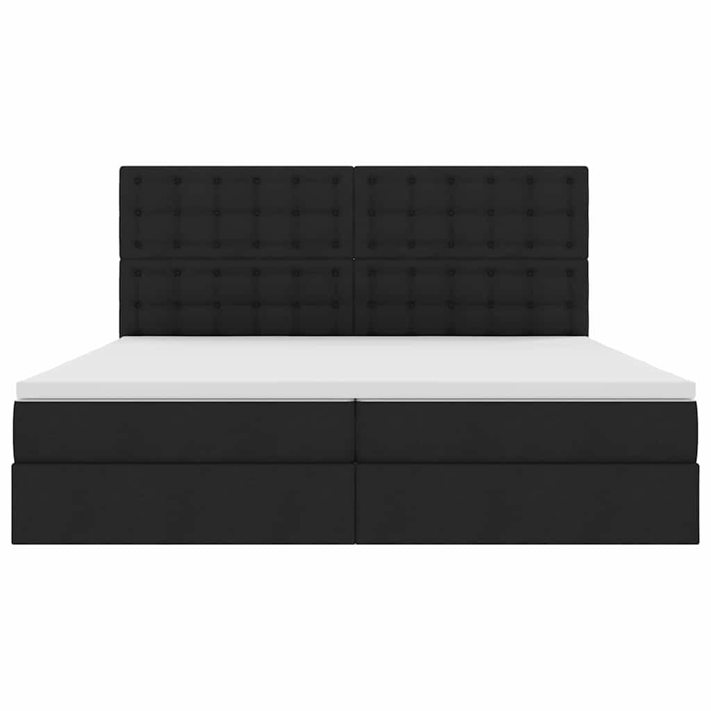 Opslag bed met matras met opslag Zwart 200 x 200 cm Nep Leer
