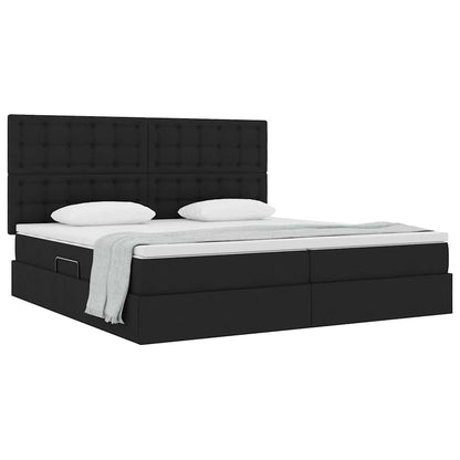 Opslag bed met matras met opslag Zwart 200 x 200 cm Nep Leer
