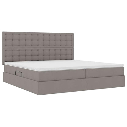 Opslag bed met matras met opslag Taupe 200 x 200 cm Nep Leer