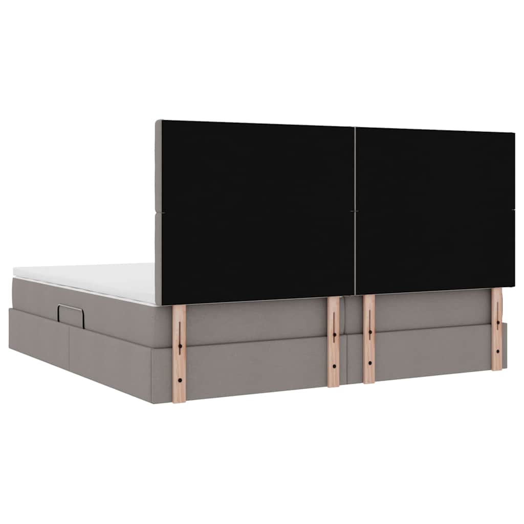 Opslag bed met matras met opslag Taupe 200 x 200 cm Nep Leer
