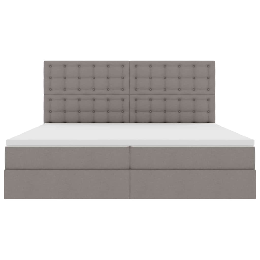 Opslag bed met matras met opslag Taupe 200 x 200 cm Nep Leer