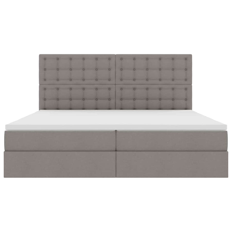 Opslag bed met matras met opslag Taupe 200 x 200 cm Nep Leer