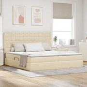 Opslagbed 200x200 cm crème polyester