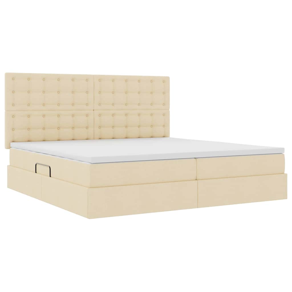 Opslag bed met matras met matras Crème 200 x 200 cm Polyester