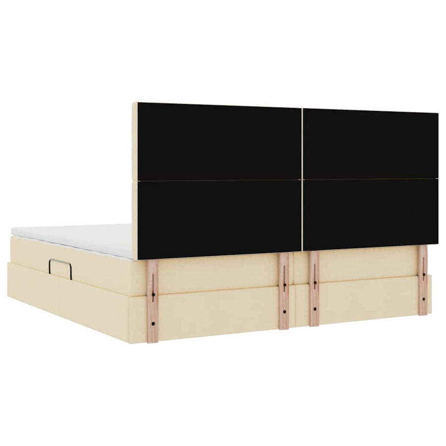 Opslag bed met matras met matras Crème 200 x 200 cm Polyester