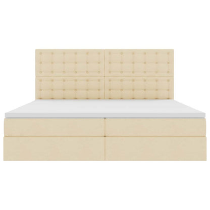 Opslag bed met matras met matras Crème 200 x 200 cm Polyester