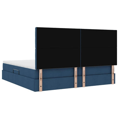 Opslag Bed Met Matras Met Matras Polyester Blauw 200 x 200 cm Knoppen