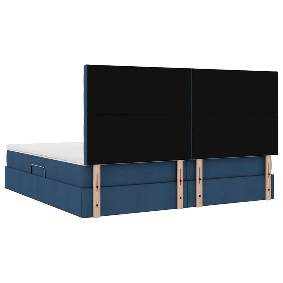 Opslag Bed Met Matras Met Matras Polyester Blauw 200 x 200 cm Knoppen