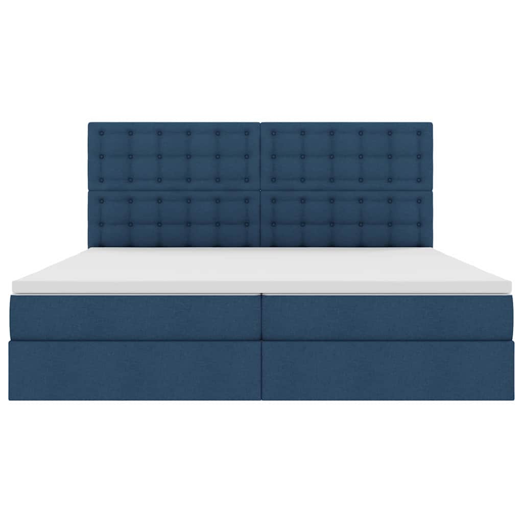Opslag Bed Met Matras Met Matras Polyester Blauw 200 x 200 cm Knoppen