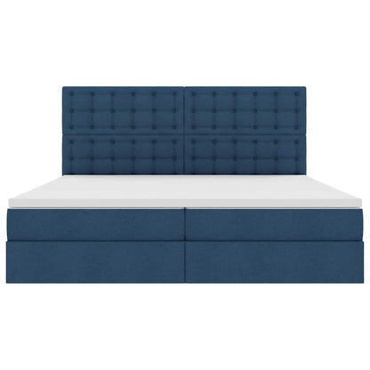 Opslag Bed Met Matras Met Matras Polyester Blauw 200 x 200 cm Knoppen