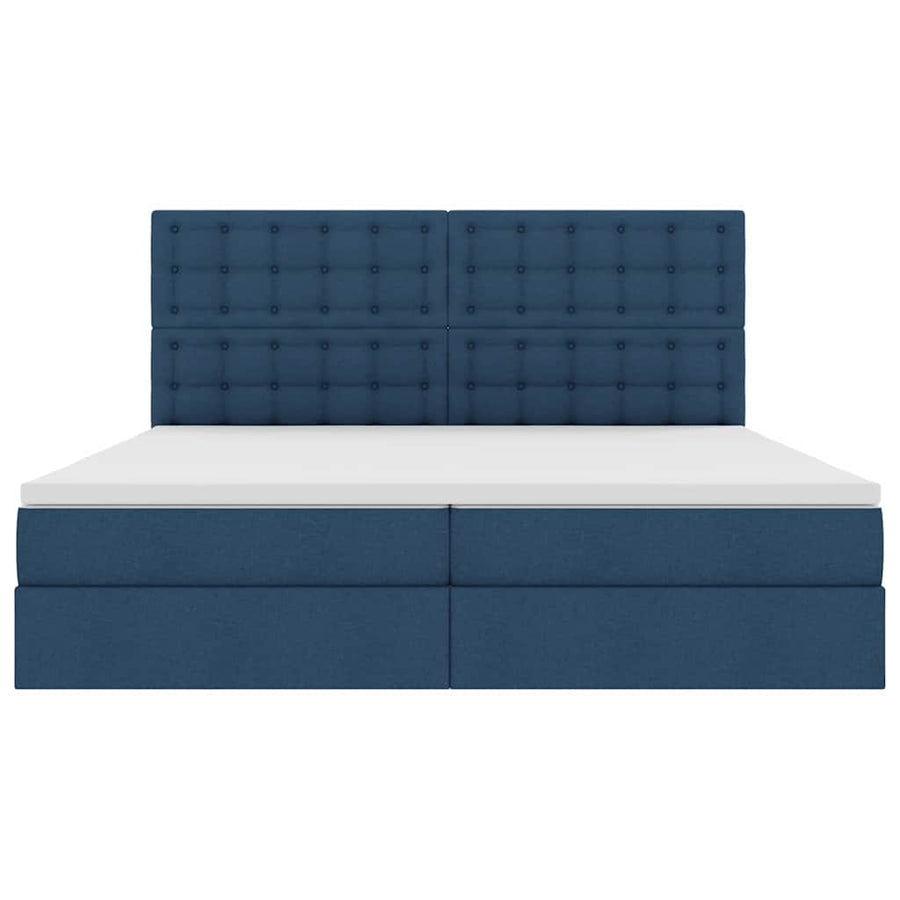 Opslag Bed Met Matras Met Matras Polyester Blauw 200 x 200 cm Knoppen