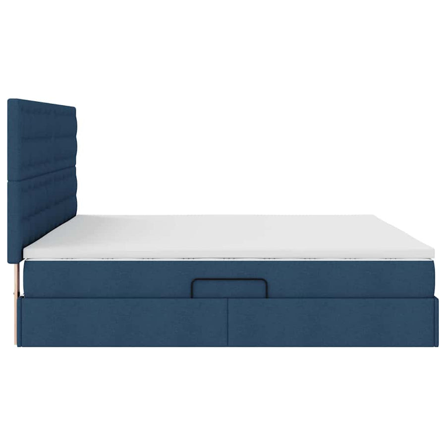 Opslag Bed Met Matras Met Matras Polyester Blauw 200 x 200 cm Knoppen
