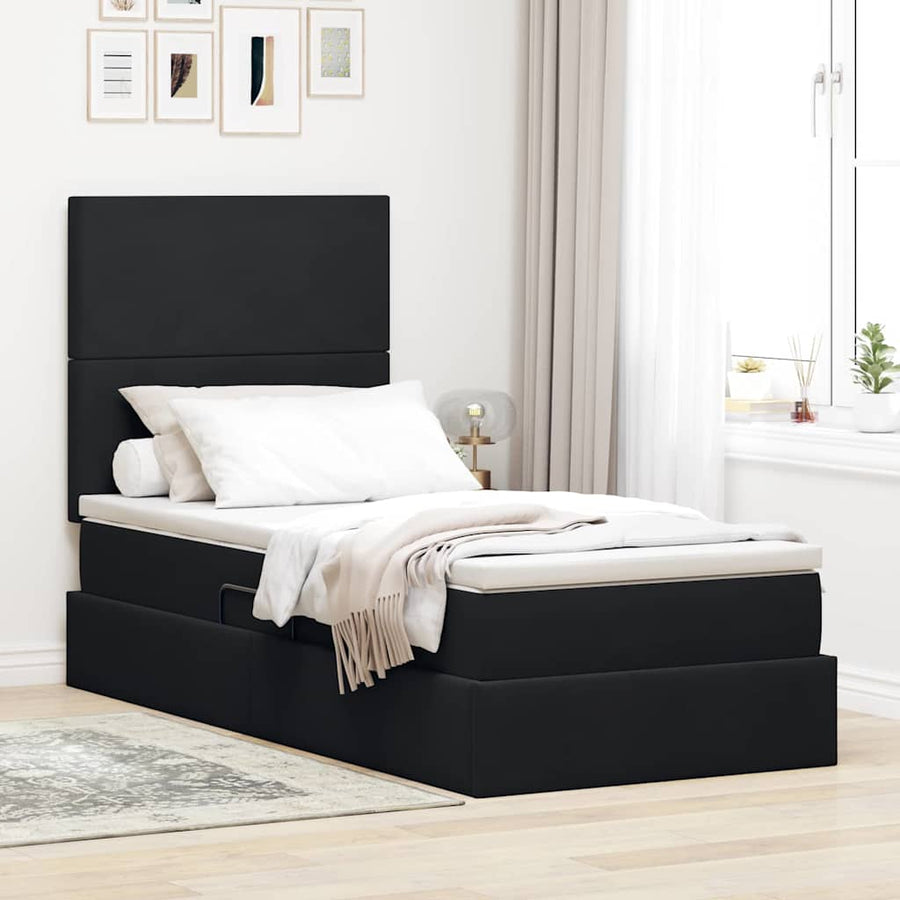 Opslag bed met matras met matras Zwart 90 x 190 cm Fluweel