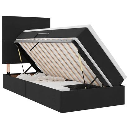 Opslag bed met matras met matras Zwart 90 x 190 cm Fluweel