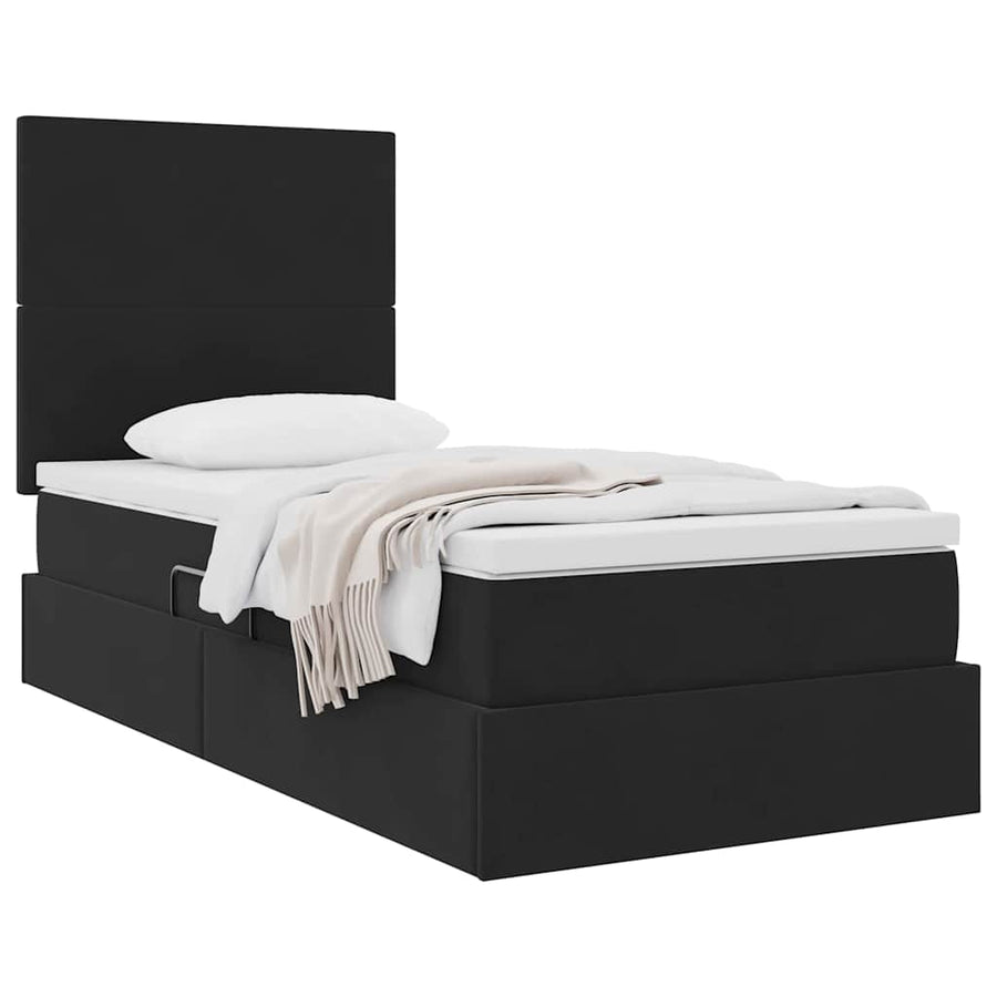 Opslag bed met matras met matras Zwart 90 x 190 cm Fluweel