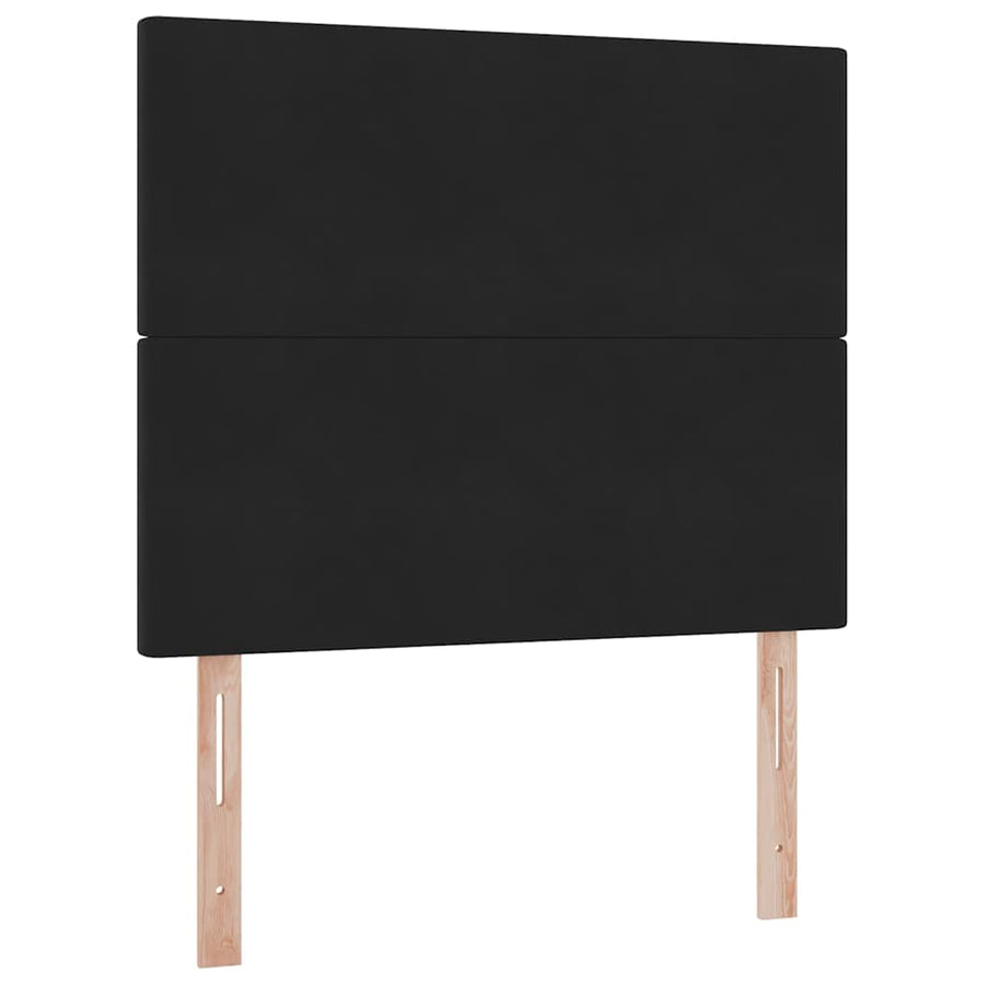 Opbergbed met LED met matras Zwart 120 x 200 cm Fluweel