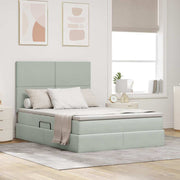 Bed met opbergruimte 140x200 cm lichtgrijs fluweel