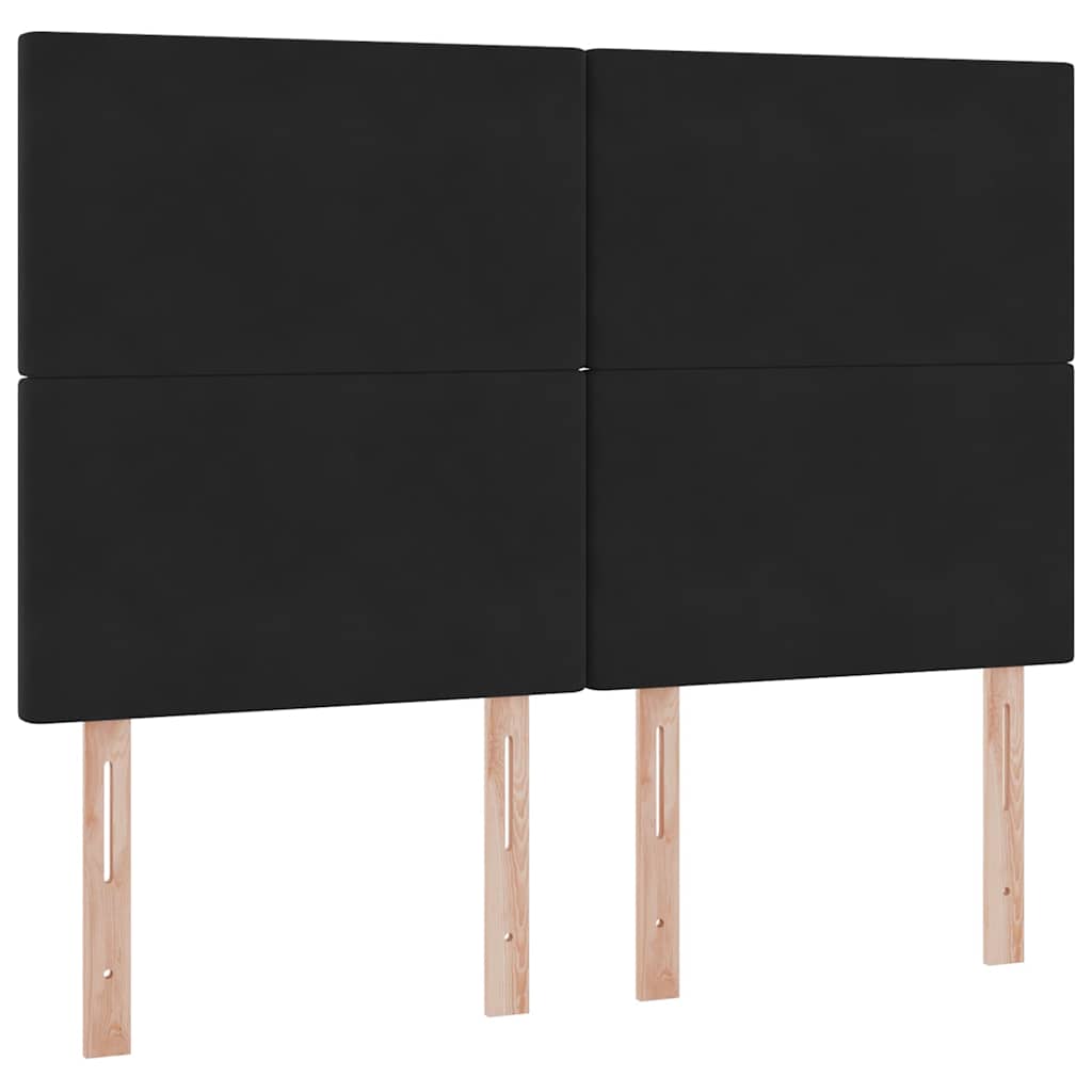 Opbergbed met LED met matras Zwart 140 x 200 cm Fluweel