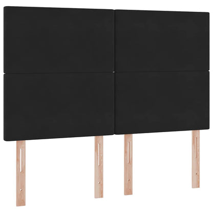 Opbergbed met LED met matras Zwart 140 x 200 cm Fluweel