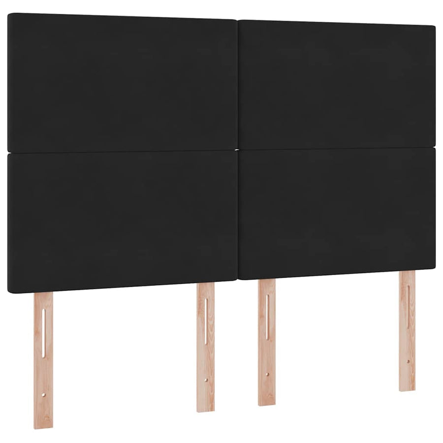 Opbergbed met LED met matras Zwart 140 x 200 cm Fluweel
