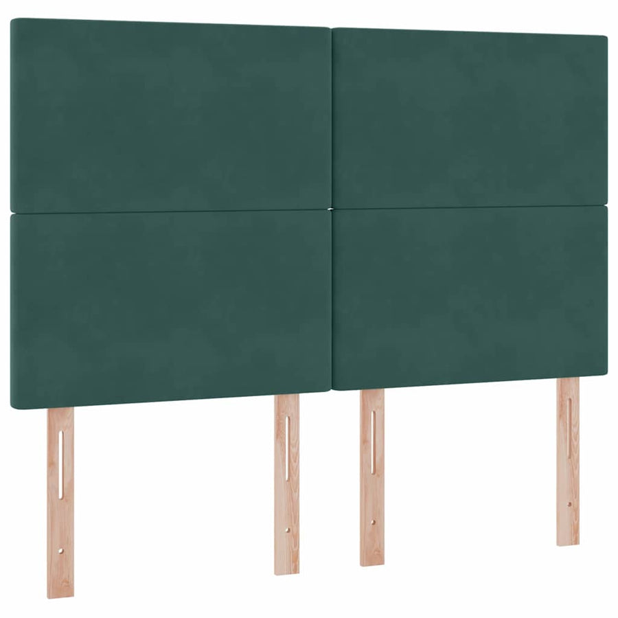 Opbergbed met LED met matras Donkergroen 140 x 200 cm Fluweel