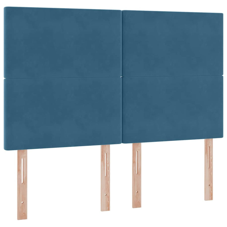 Opbergbed met LED met matras Donkerblauw 140 x 200 cm Fluweel