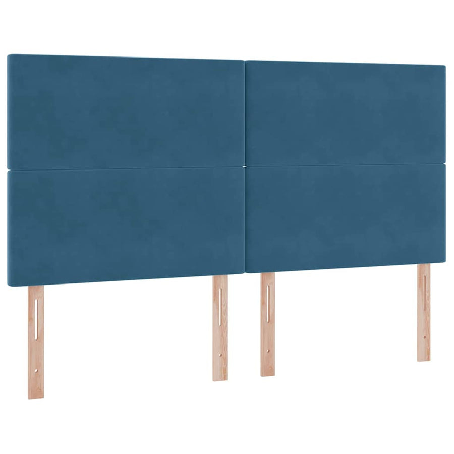 Opbergbed met LED met matras Donkerblauw 160 x 200 cm Fluweel