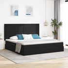Opbergbed met matras 200x200 cm zwart fluweel