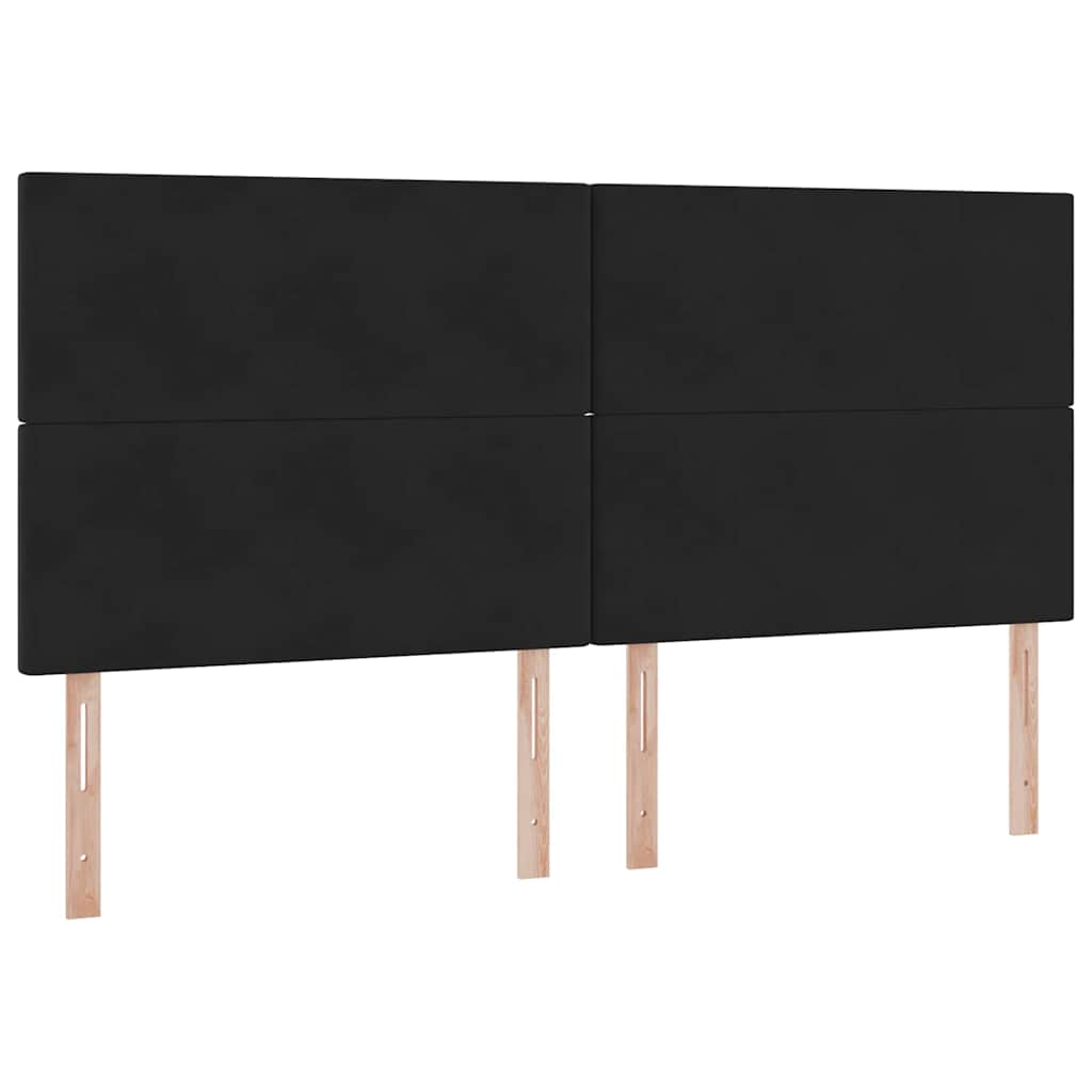 Opbergbed met LED met matras Zwart 200 x 200 cm Fluweel