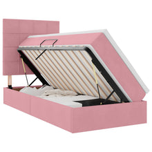 Opslag bed met matras met matras Roze 90 x 200 cm Fluweel