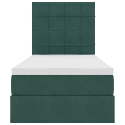 Opslag bed met matras Donkergroen 100 x 200 cm Fluweel