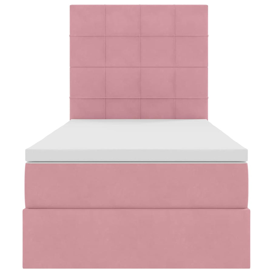 Opslag bed met matras met matras Roze 100 x 200 cm Fluweel