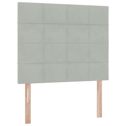 Opbergbed met LED met matras Lichtgrijs 120 x 200 cm Fluweel