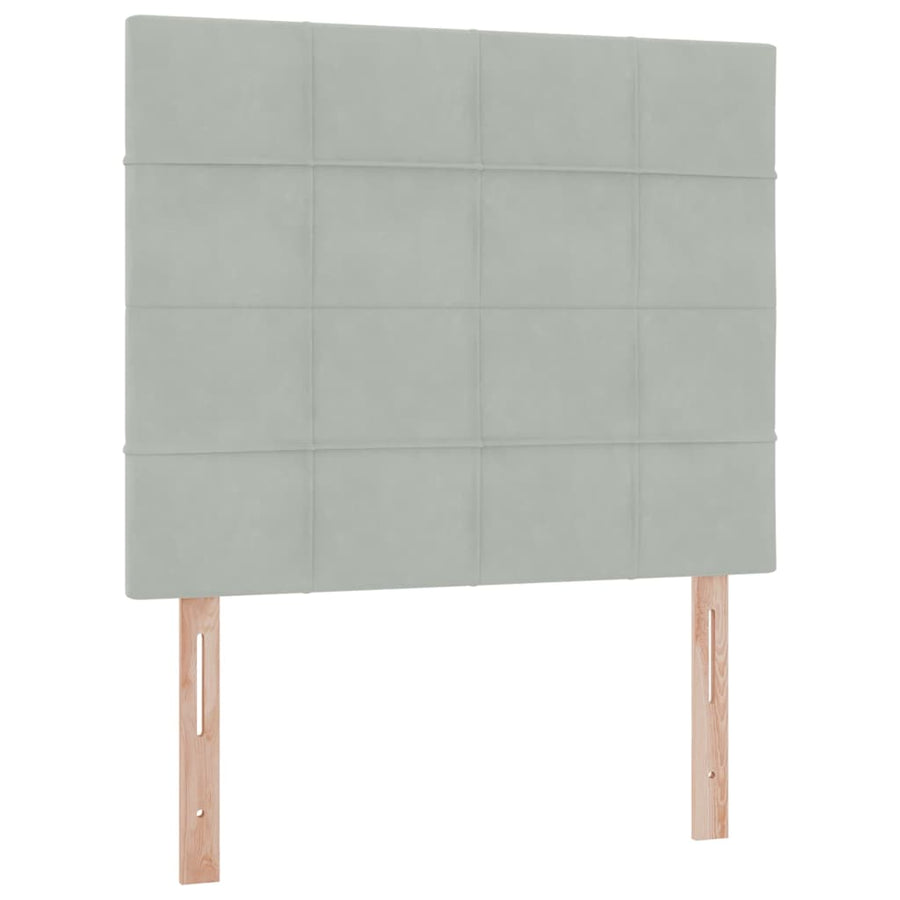 Opbergbed met LED met matras Lichtgrijs 120 x 200 cm Fluweel