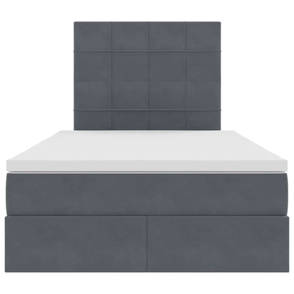 Opbergbed met LED met matras Donkergrijs 120 x 200 cm Fluweel