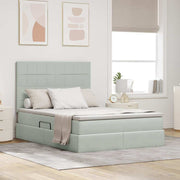 Opbergbed 140x190 cm lichtgrijs fluweel