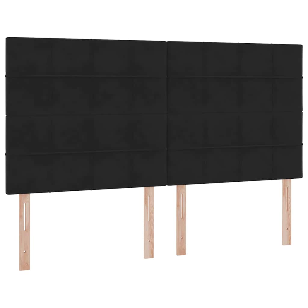 Opbergbed met LED met matras Zwart 180 x 200 cm Fluweel