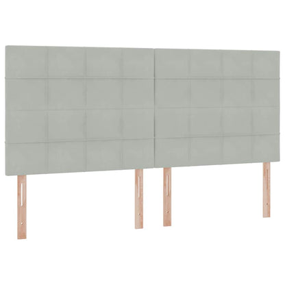 Opbergbed met LED met matras Lichtgrijs 200 x 200 cm Fluweel