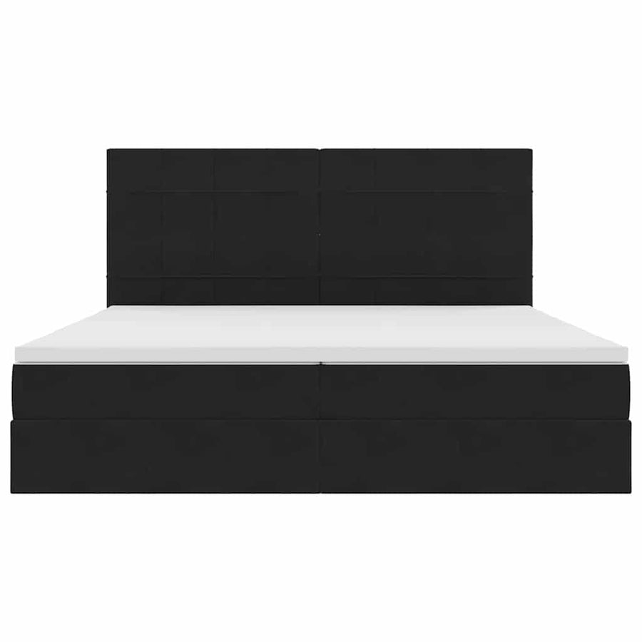 Opbergbed met LED met matras Zwart 200 x 200 cm Fluweel