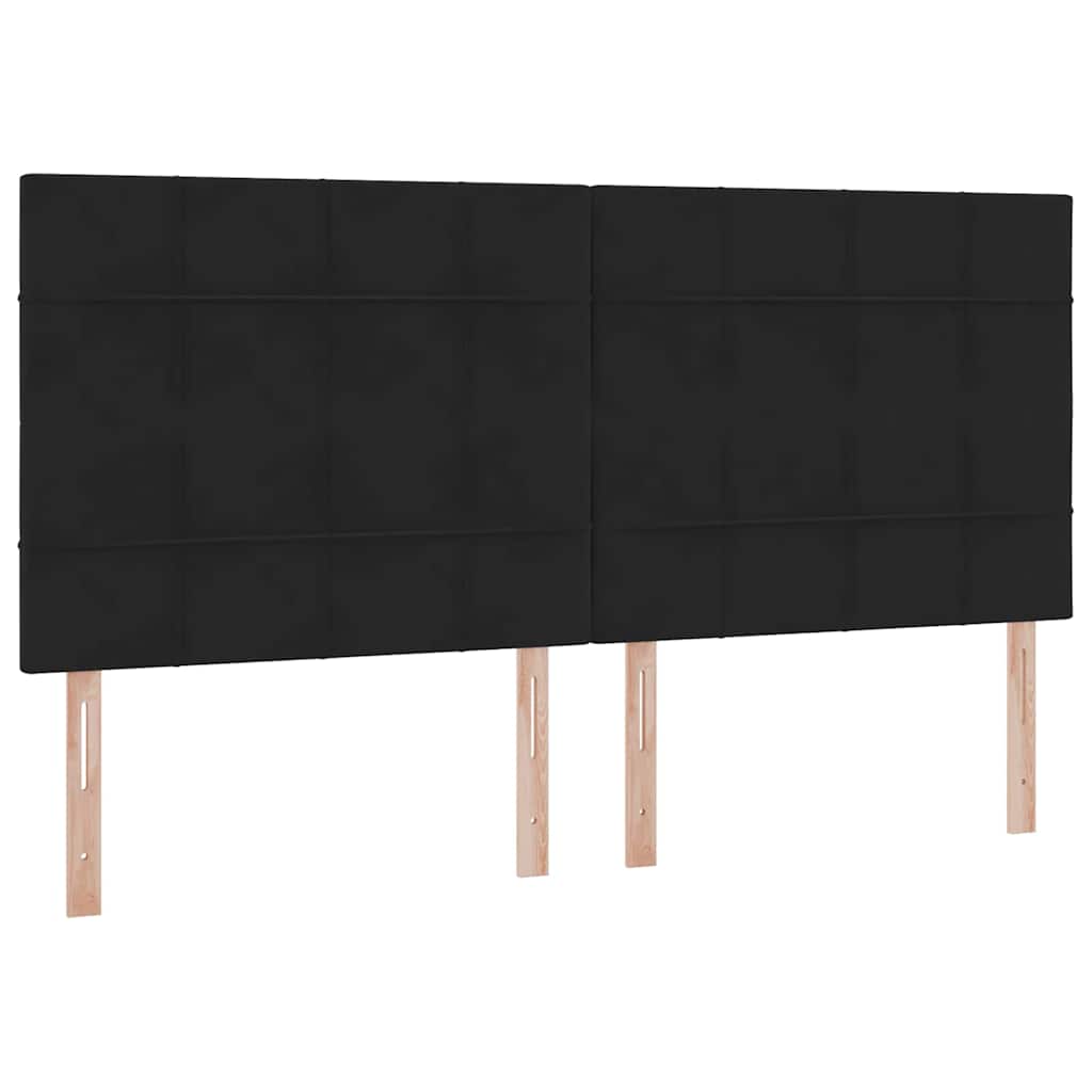Opbergbed met LED met matras Zwart 200 x 200 cm Fluweel