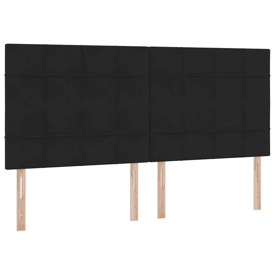Opbergbed met LED met matras Zwart 200 x 200 cm Fluweel