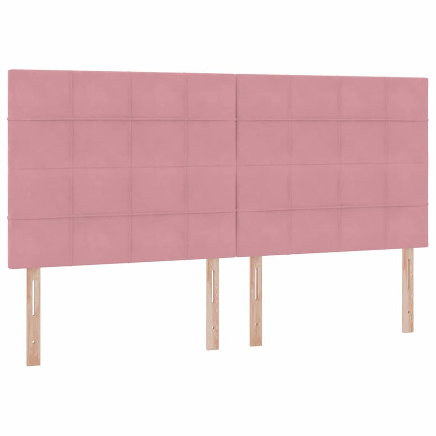Opbergbed met LED met matras Roze 200 x 200 cm Fluweel