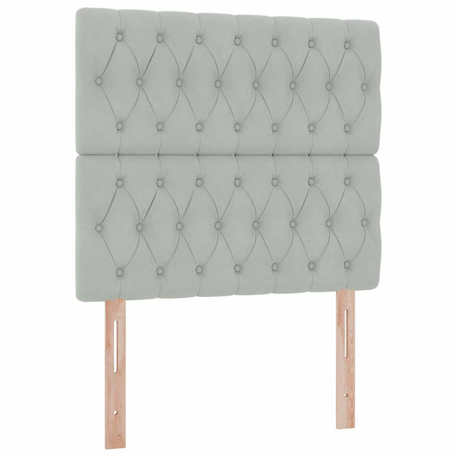 Opslag bed met matras met matras Lichtgrijs 90 x 190 cm Fluweel
