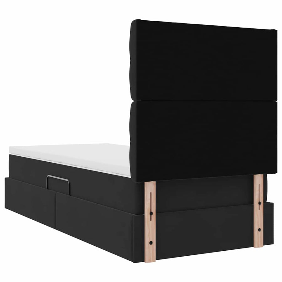 Opslag bed met matras met matras Zwart 90 x 190 cm Fluweel