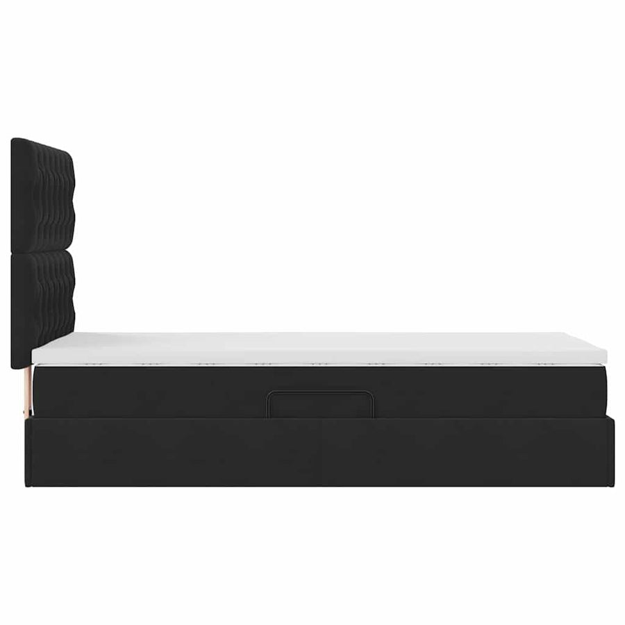 Opslag bed met matras met matras Zwart 90 x 190 cm Fluweel