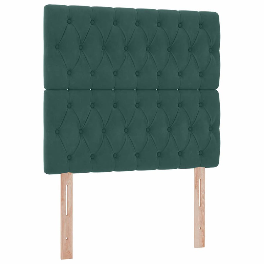 Opslag bed met matras Donkergroen 90 x 200 cm Fluweel