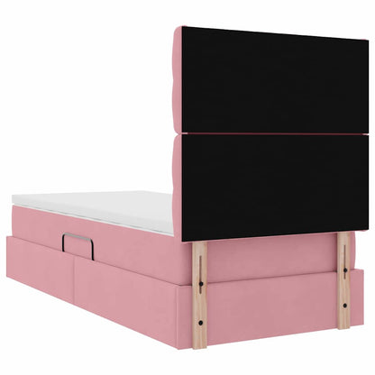Opslag bed met matras met matras Roze 100 x 200 cm Fluweel